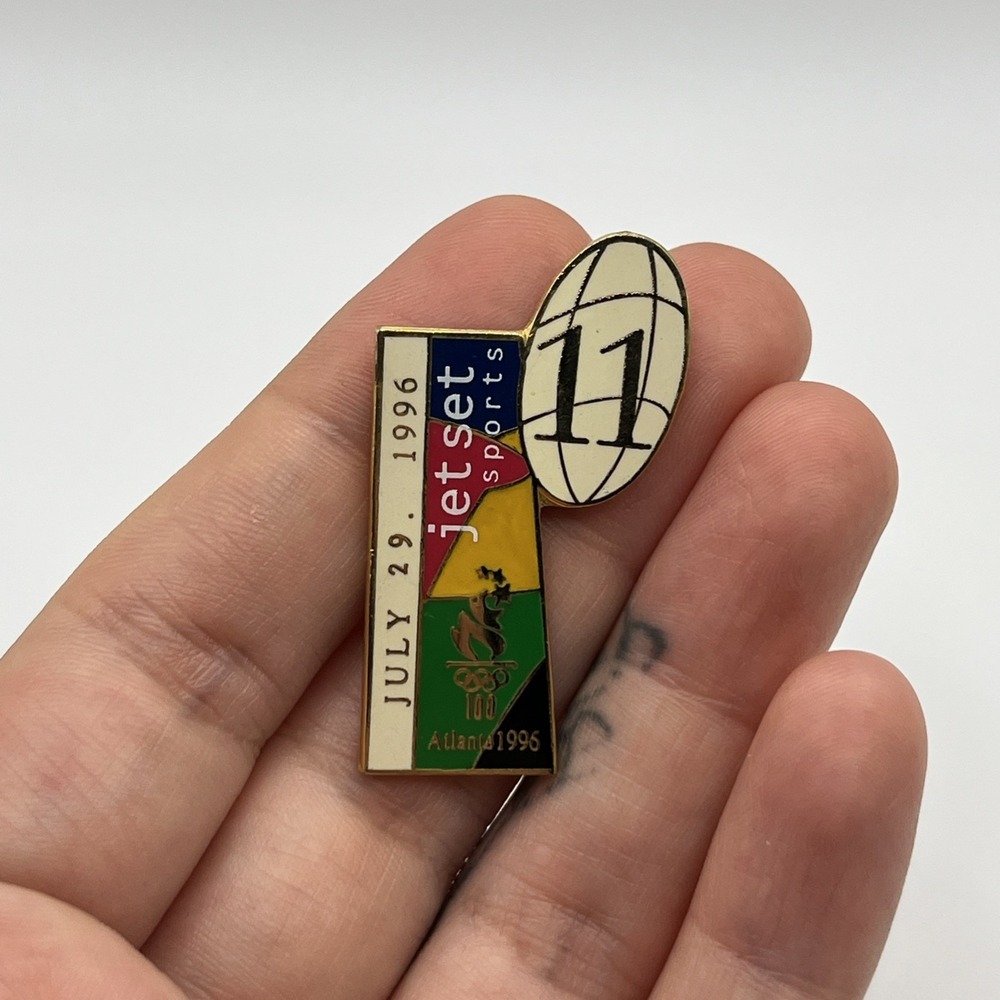 1996 Atlanta Summer Olympics Jet Set Sports Sponsor Limited Edition Hat Pin